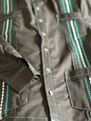 Mint chocolate chip guayabera Long sleeve