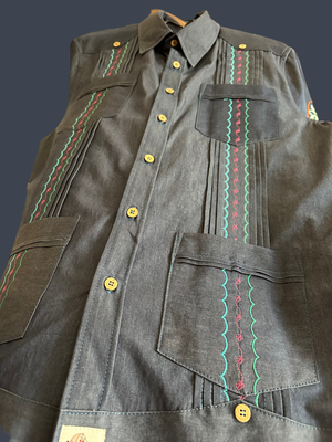 Denim cowboy guayabera