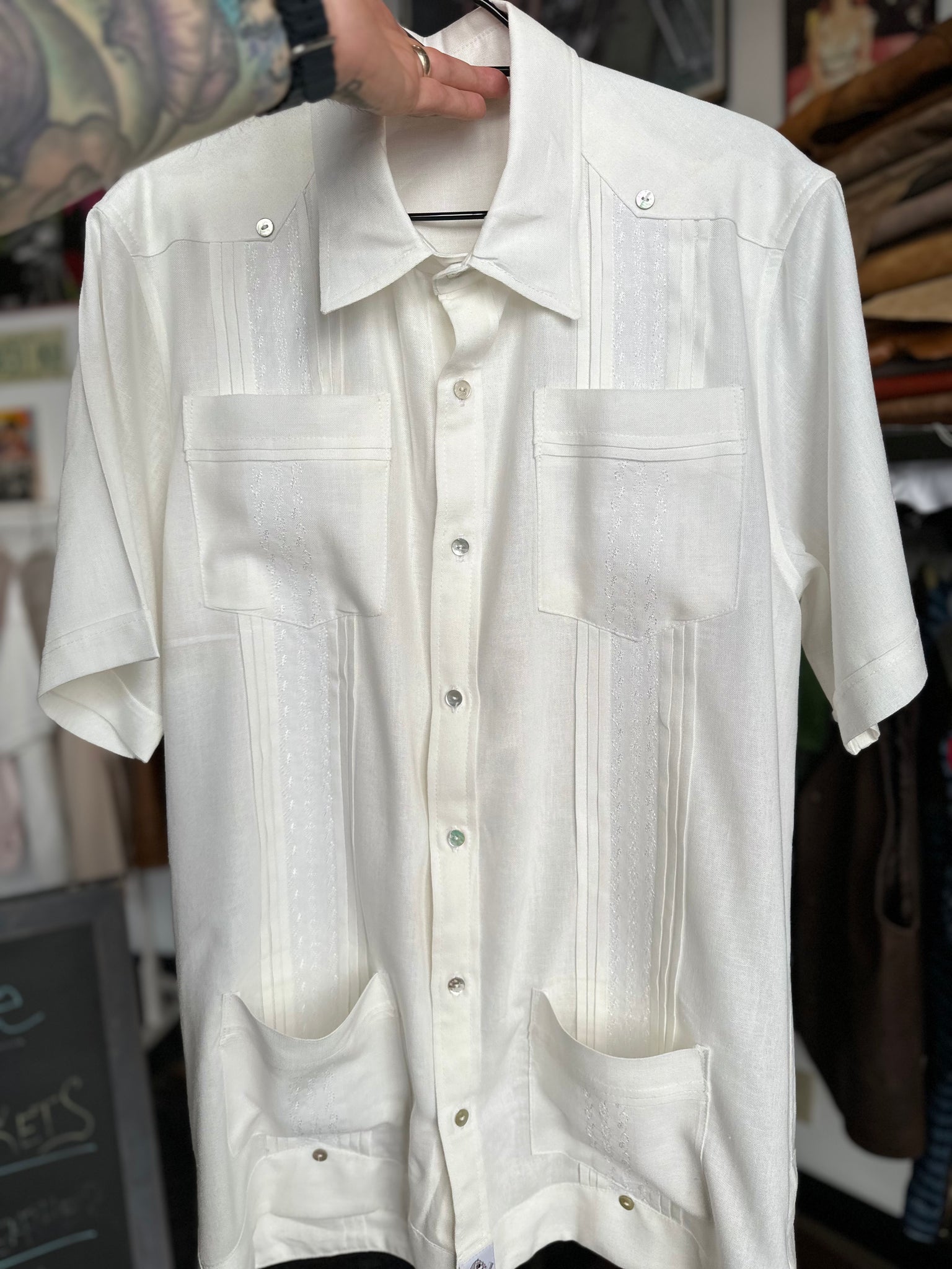 Grandfathers guayabera linen