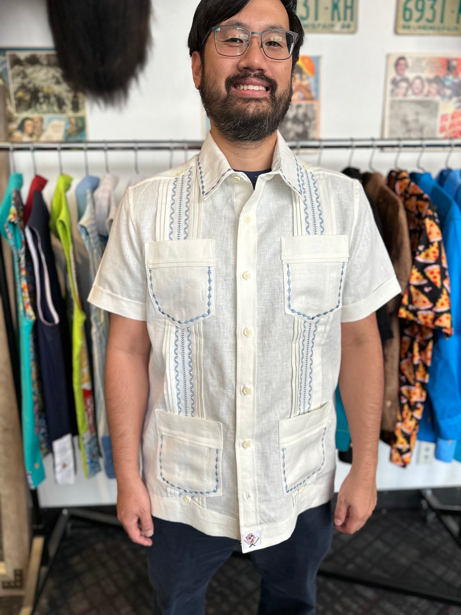 Late for the wedding linen guayabera