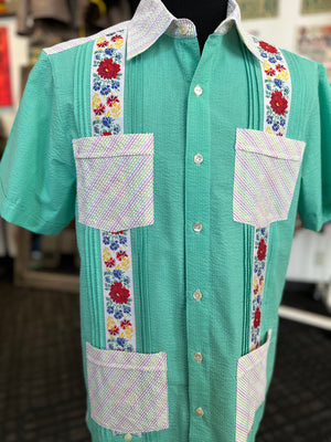 Seersucker summer guayabera