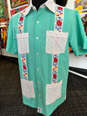 Seersucker summer guayabera