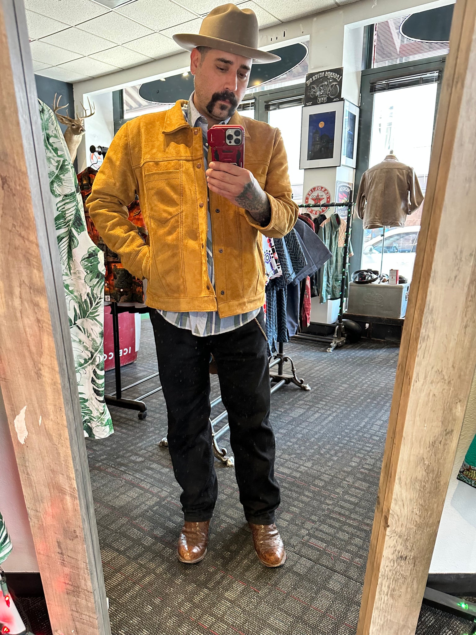 Suede leather jacket