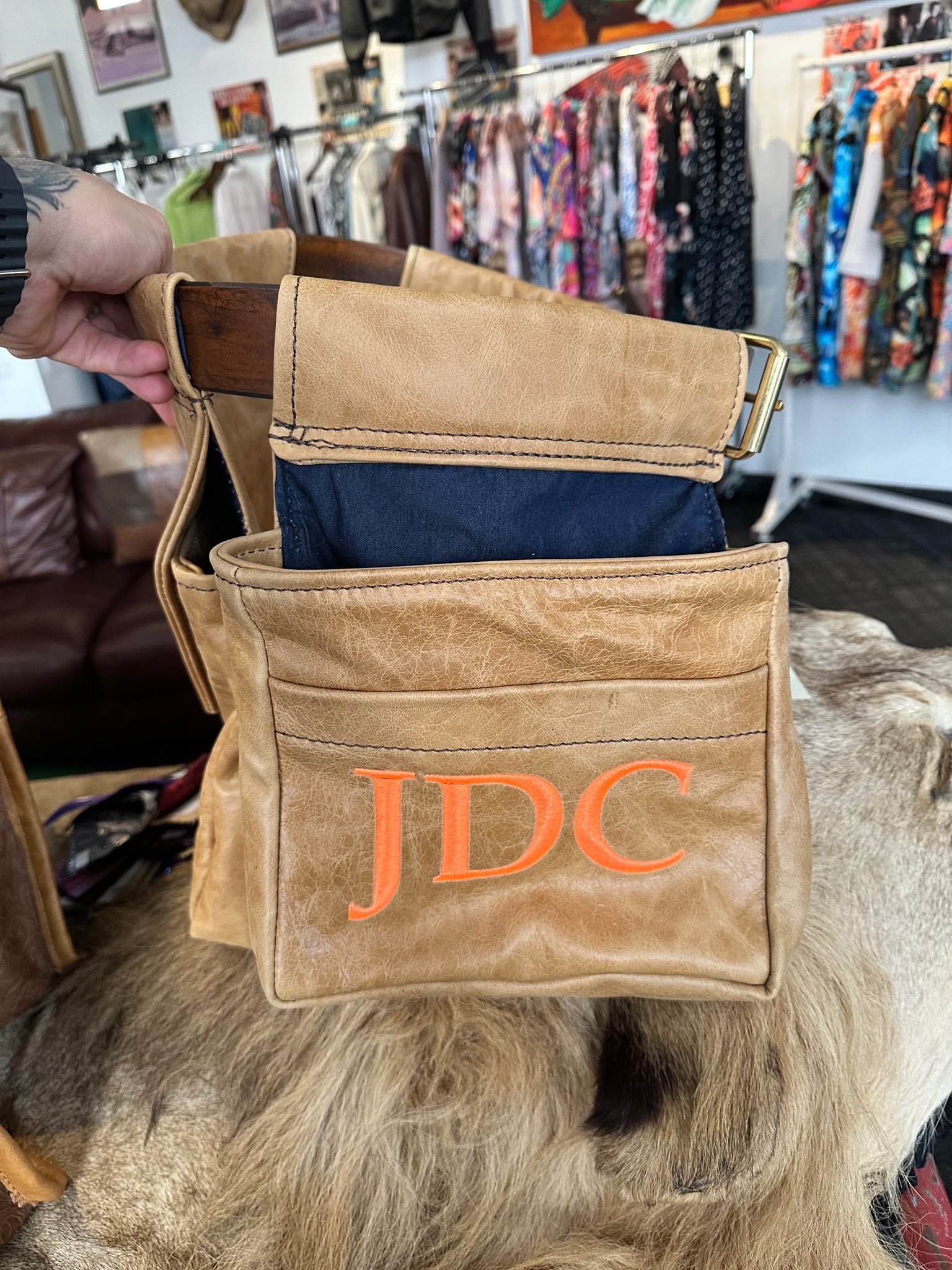 Leather bird belt bags
