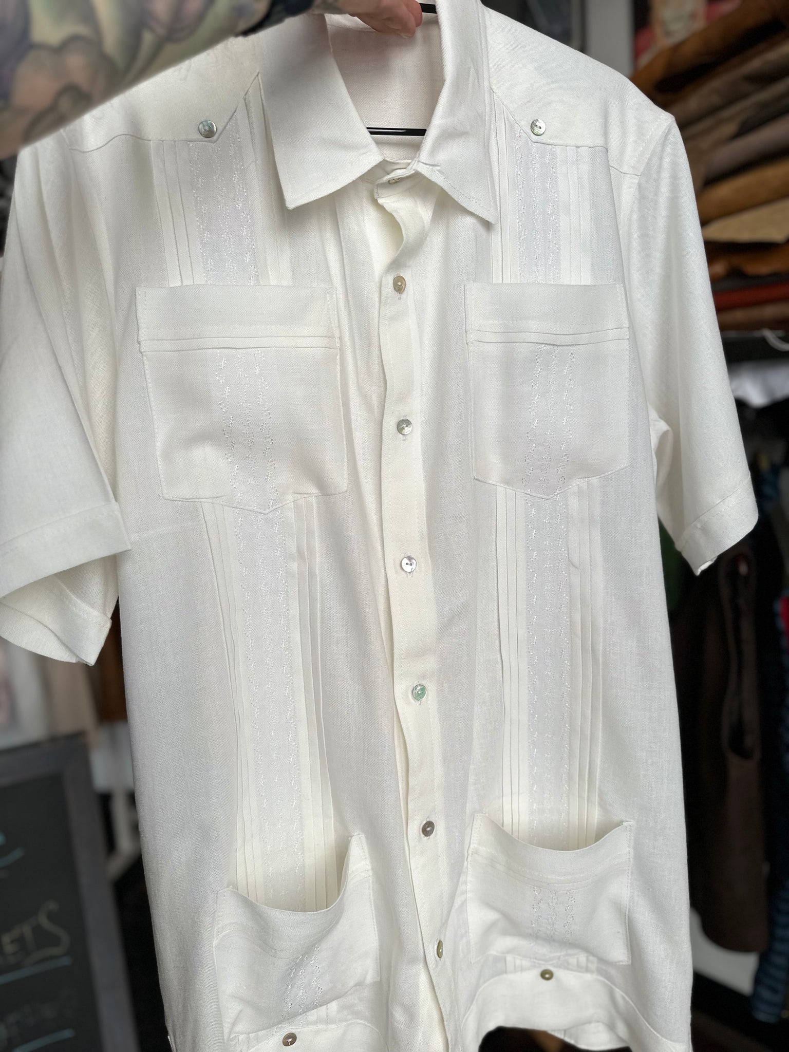 Grandfathers guayabera linen