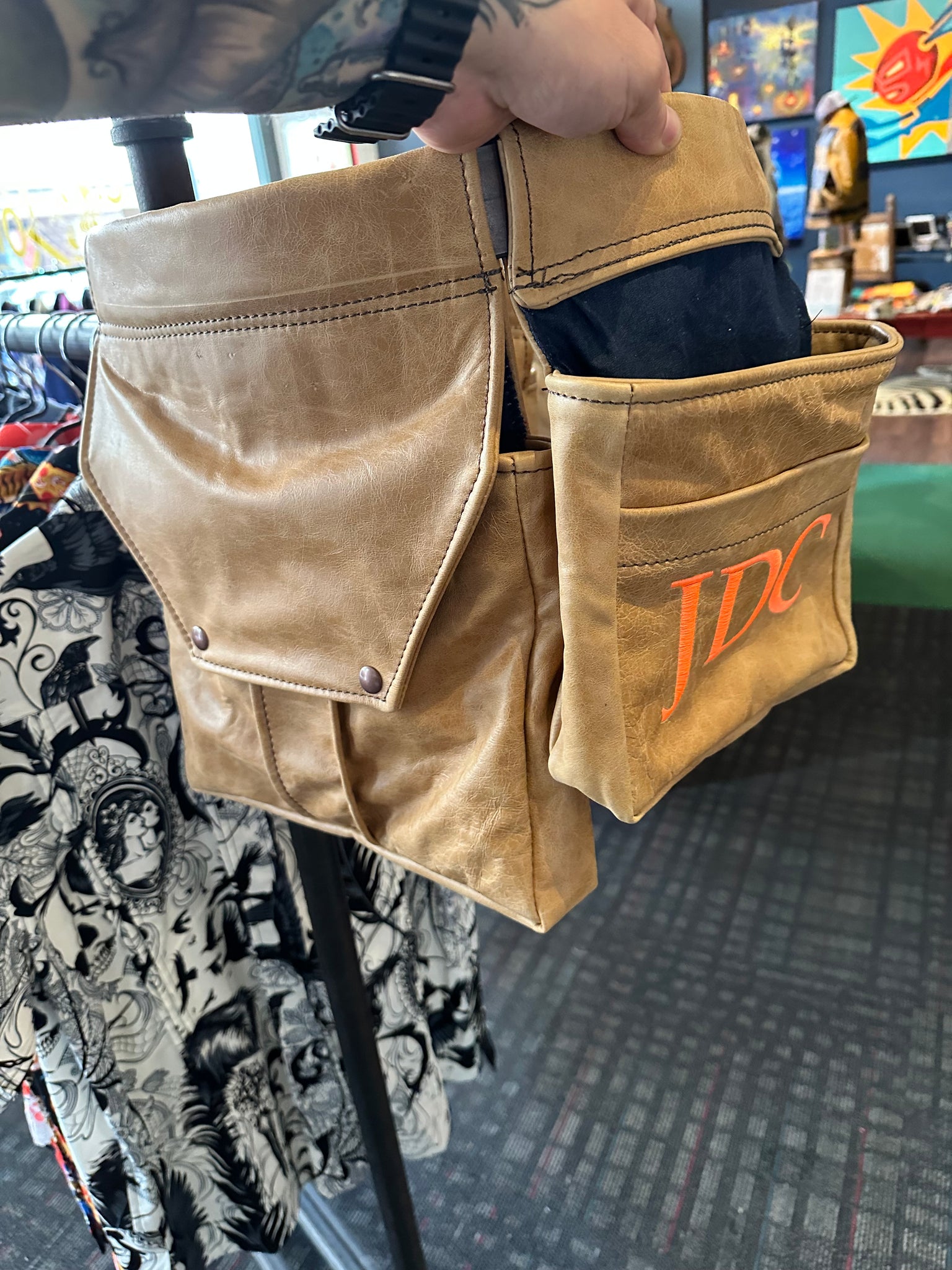 Leather bird belt bags