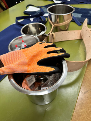 Oyster shucking apron kit