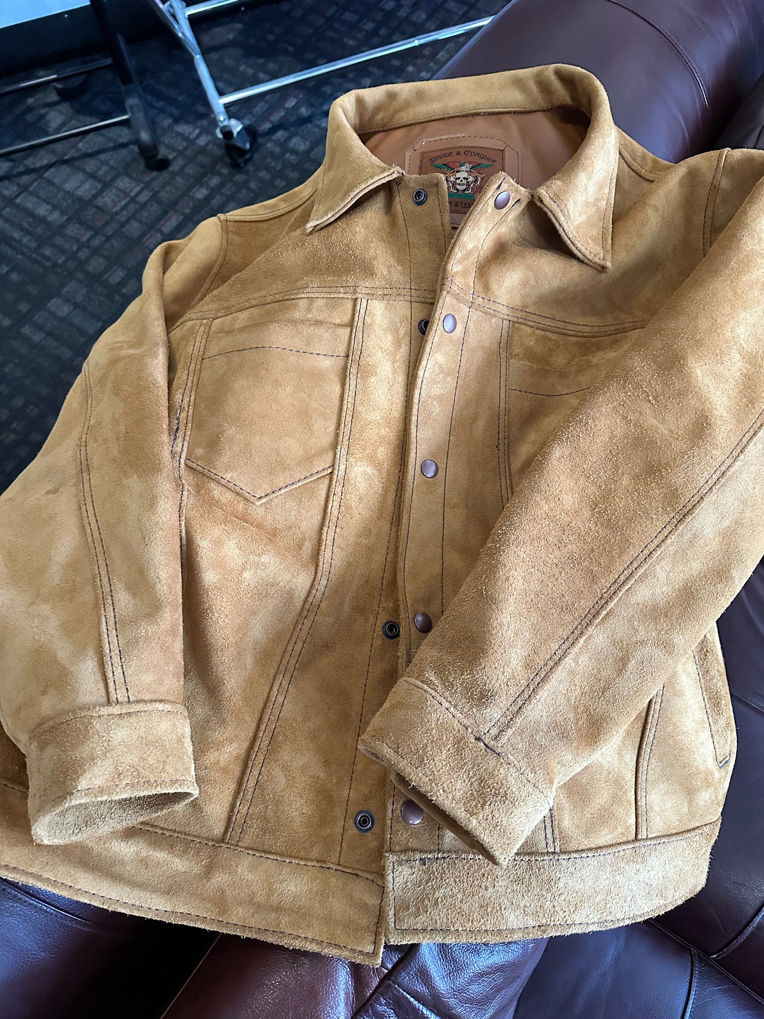 Suede leather jacket