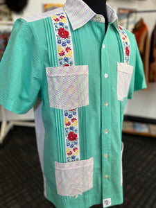 Seersucker summer guayabera