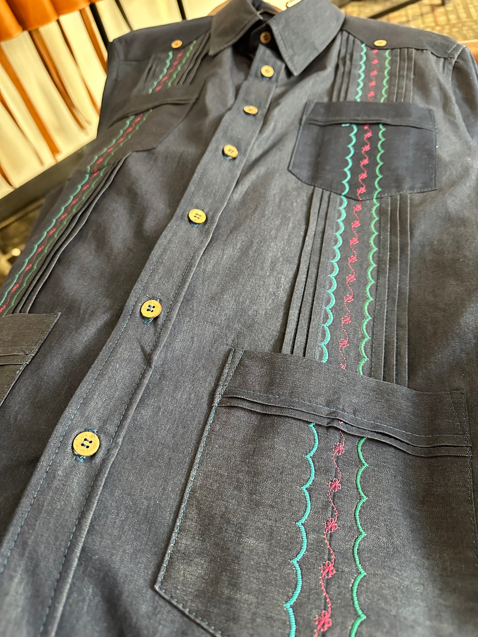 Denim cowboy guayabera