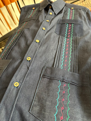 Denim cowboy guayabera