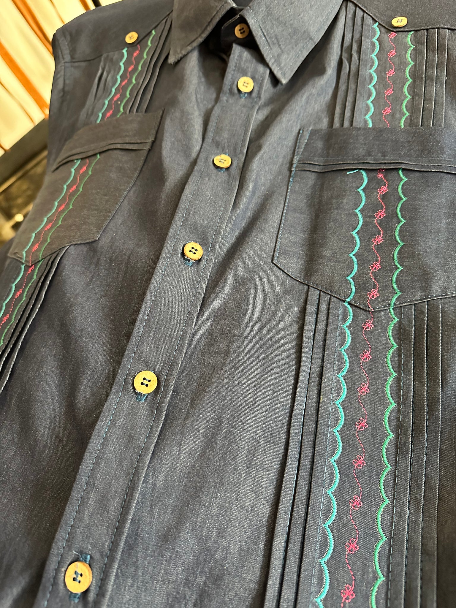 Denim cowboy guayabera