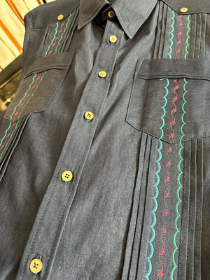 Denim cowboy guayabera