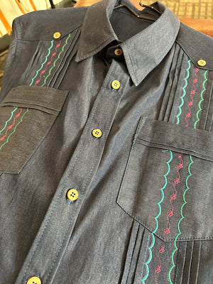 Denim cowboy guayabera