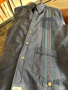 Denim cowboy guayabera