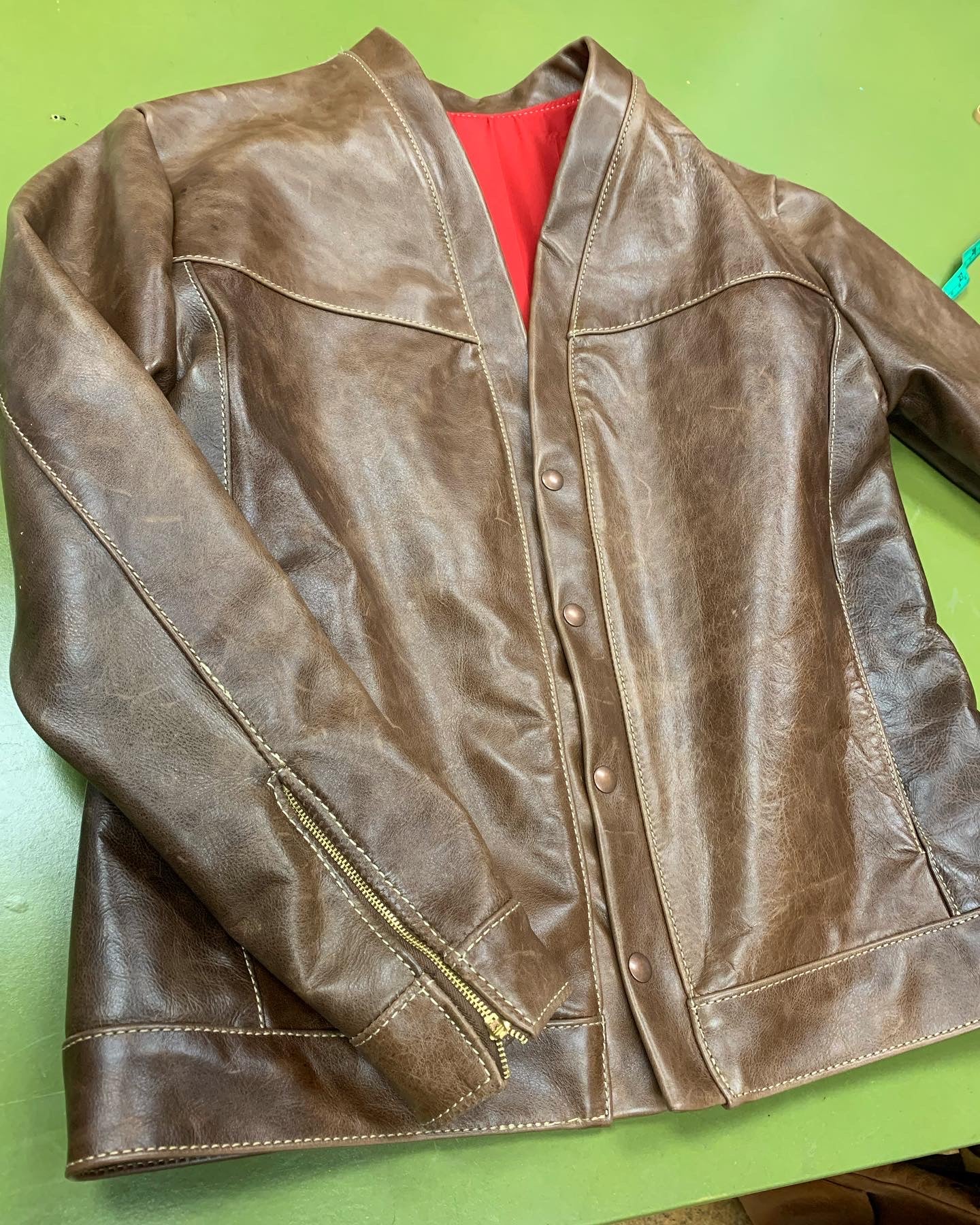 Leather cardigan