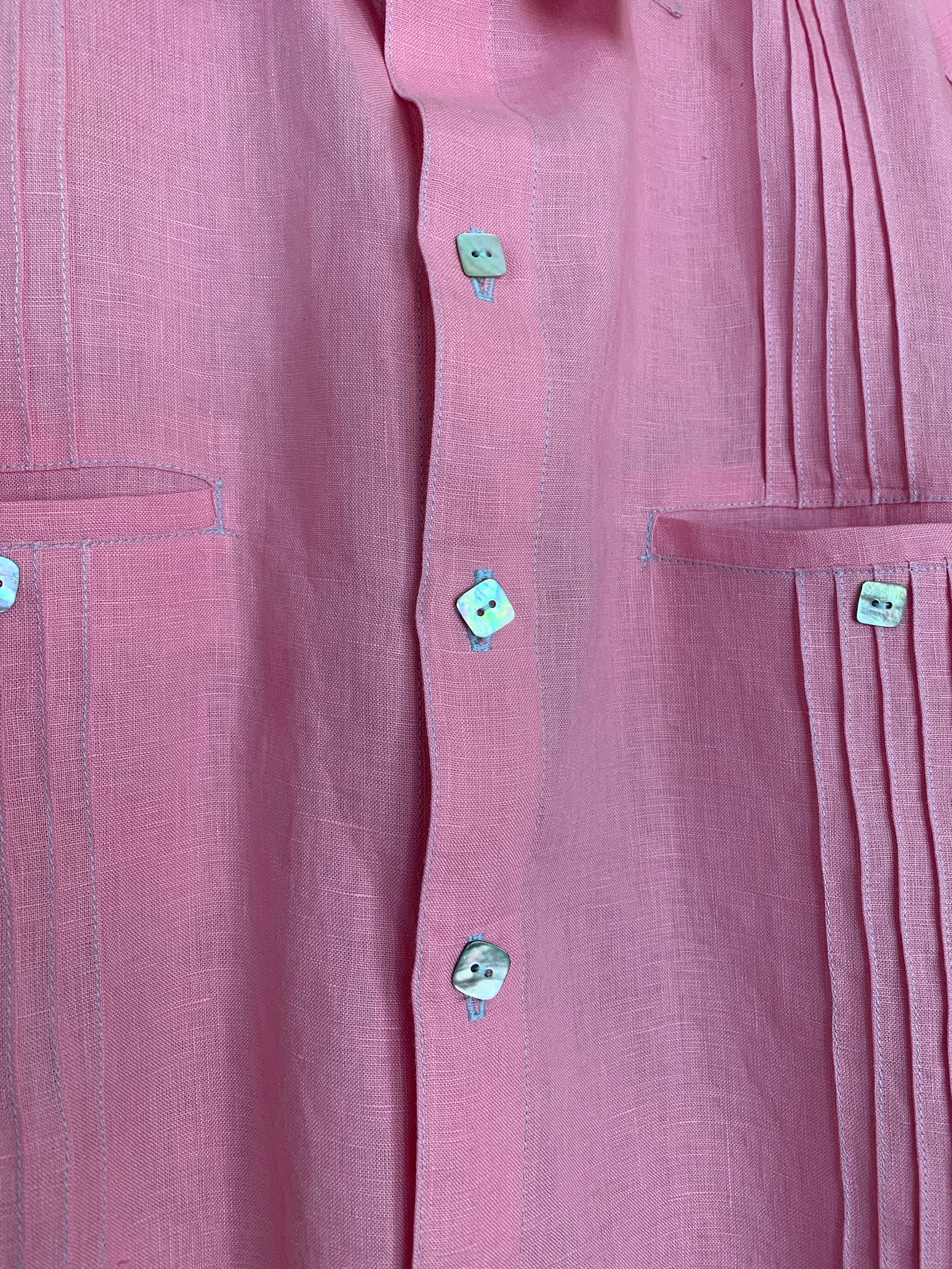 Mr alamo heights pink linen guayabera