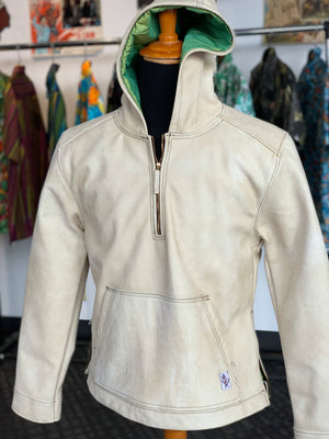 Leather hoodie (white)