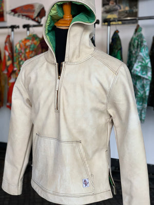 Leather hoodie (white)