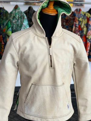 Leather hoodie (white)