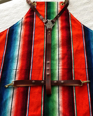 “El guapo” brown leather apron