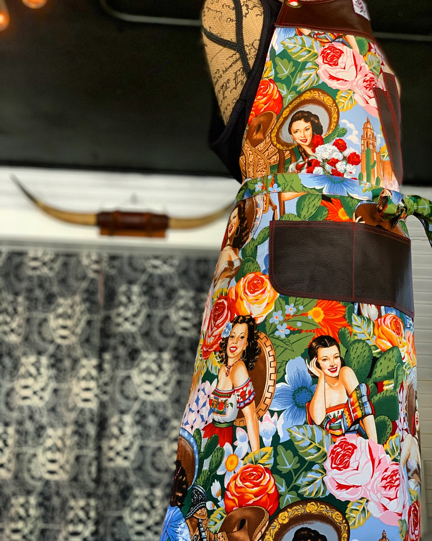 Powerful Latina apron