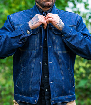 “Texas Nights “ denim jacket with plaid lining