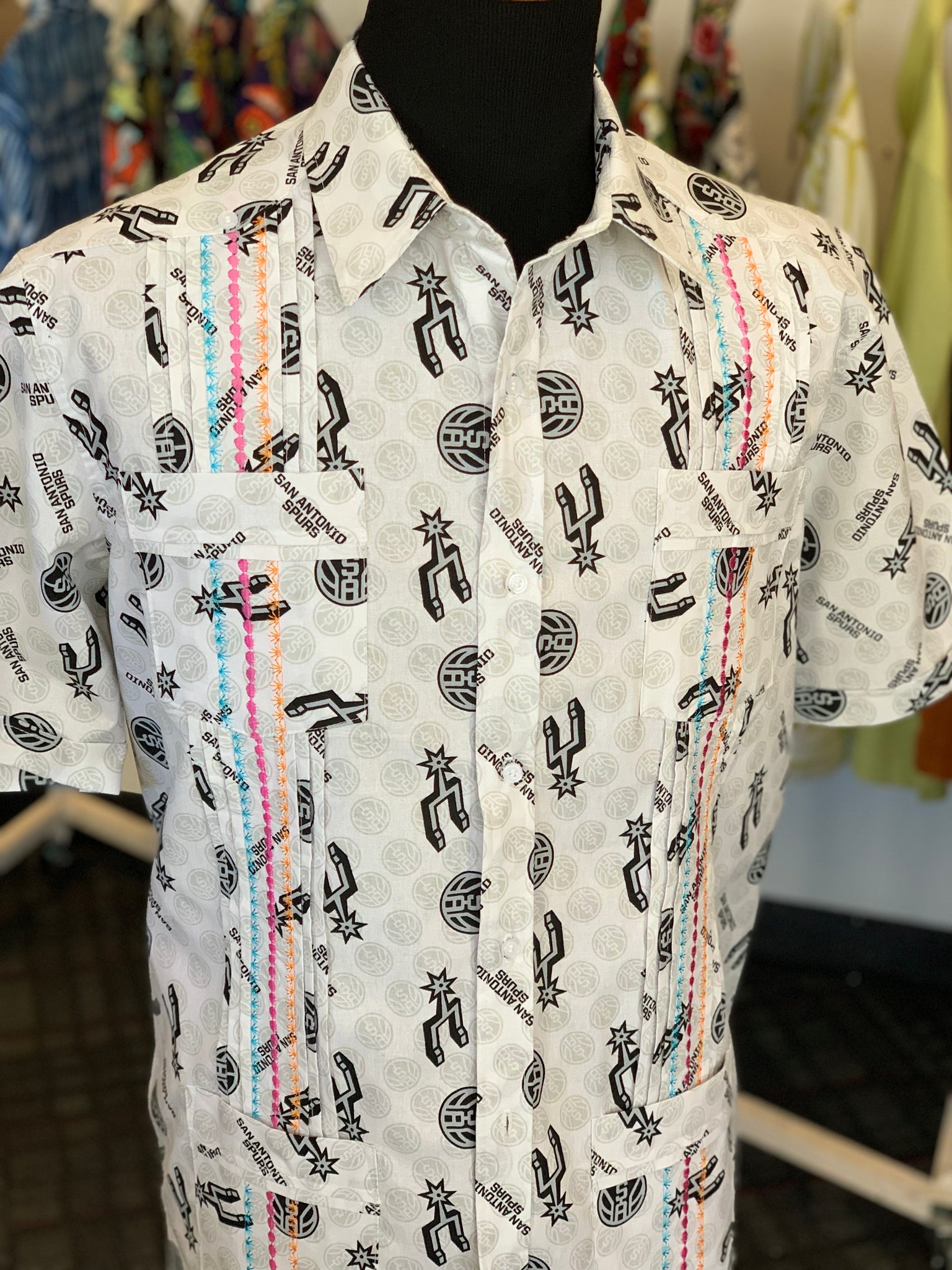 Spurs button shop down shirt